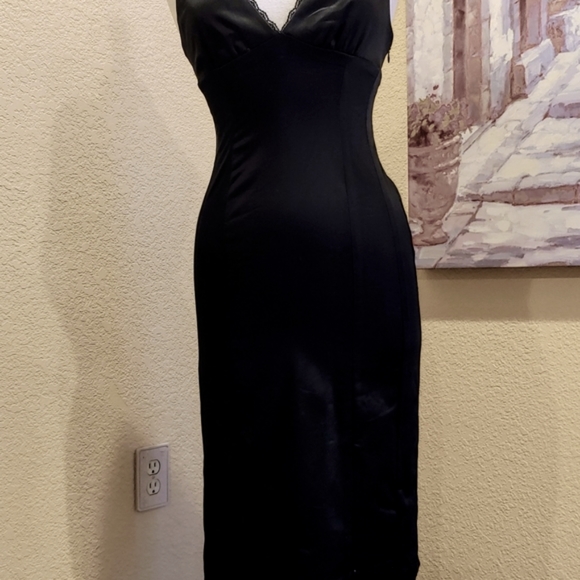 bebe Dresses & Skirts - Authentic bebe Black Satin Dress